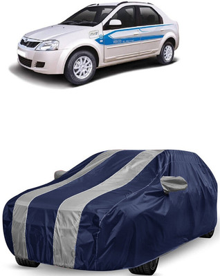 ANTOFY Car Cover For Mahindra e-Verito (With Mirror Pockets)(White, Blue)