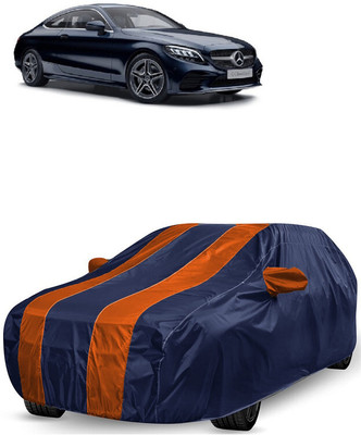 ANTOFY Car Cover For Mercedes Benz C220 (With Mirror Pockets)(Orange, Blue)