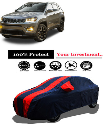 Amexride Car Cover For Jeep Compass 2.0 Sport Plus Diesel (With Mirror Pockets)(Red)
