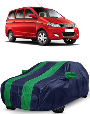 ANTOFY Car Cover For Chevrolet Enjoy (With Mirror Pockets)(Green, Blue)
