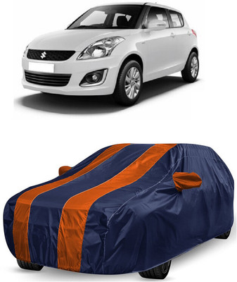 ANTOFY Car Cover For Maruti Suzuki Swift LXI Option (With Mirror Pockets)(Orange, Blue)