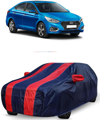 ANTOFY Car Cover For Hyundai Verna 1.6 VTVT AT SX (With Mirror Pockets)(Red, Blue)