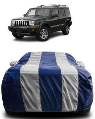 SUGASHRI Car Cover For Jeep Commander 2WD Disc Break (With Mirror Pockets)(White, Blue)
