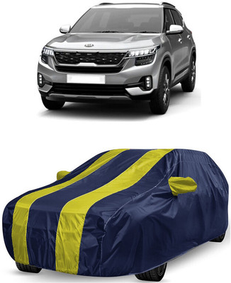 ANTOFY Car Cover For Kia Seltos HTK Plus 1.5 (With Mirror Pockets)(Yellow, Blue)