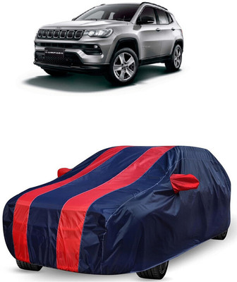 ANTOFY Car Cover For Jeep Compass 1.4 Limited Petrol (With Mirror Pockets)(Red, Blue)