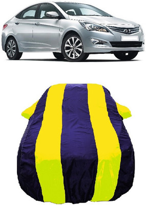 Wegather Car Cover For Hyundai Fluidic Verna 4S (With Mirror Pockets)(Yellow)