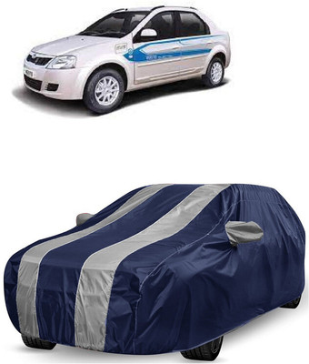 ANTOFY Car Cover For Mahindra E Verito D2 (With Mirror Pockets)(White, Blue)