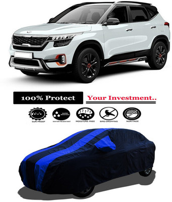 Amexride Car Cover For Kia Seltos HTX 1.5 Dual Tone (With Mirror Pockets)(Multicolor)