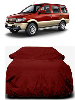 Autoprime Car Cover For Chevrolet Tavera (With Mirror Pockets)(Maroon)