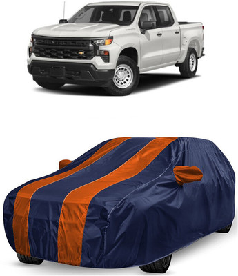 ANTOFY Car Cover For Chevrolet Silverado 5.3L (With Mirror Pockets)(Orange, Blue)