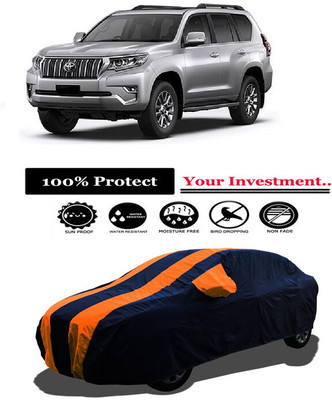 Amexride Car Cover For Toyota Land Cruiser Prado VX L (With Mirror Pockets)(Orange)