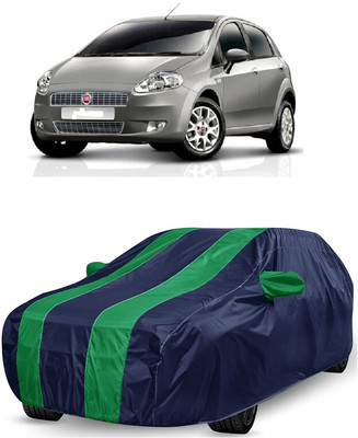 ANTOFY Car Cover For Fiat Punto Emotion 1.4L (With Mirror Pockets)(Green, Blue)