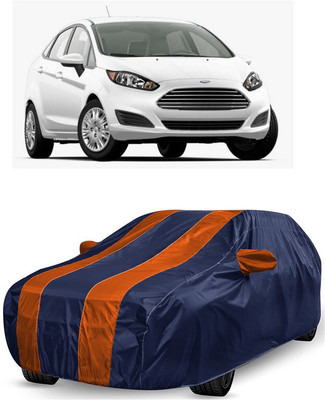 ANTOFY Car Cover For Ford Fiesta 1.6L (P) (With Mirror Pockets)(Orange, Blue)
