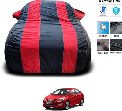 PAGORA Car Cover For Hyundai Fluidic Verna (With Mirror Pockets)(Red)