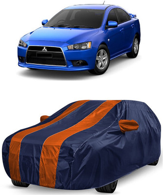ANTOFY Car Cover For Mitsubishi Lancer (With Mirror Pockets)(Orange, Blue)