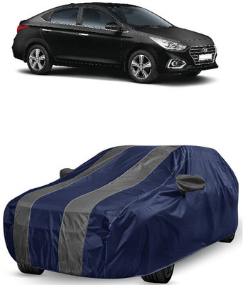 ANTOFY Car Cover For Hyundai Verna CRDi 1.6 AT SX Plus (With Mirror Pockets)(Grey, Blue)