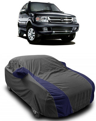 ANTOFY Car Cover For Tata Safari VTT EX (With Mirror Pockets)(Grey, Blue)