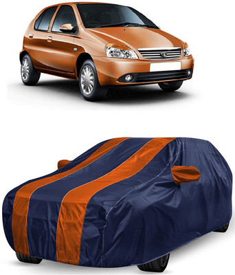 ANTOFY Car Cover For Tata Indica DLX (With Mirror Pockets)(Orange, Blue)