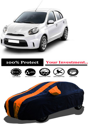 Amexride Car Cover For Nissan Micra Active XL (With Mirror Pockets)(Orange)