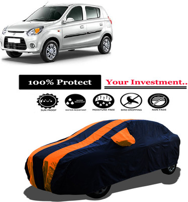Amexride Car Cover For Maruti Suzuki Alto 800 Std Optional (With Mirror Pockets)(Orange)