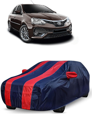 ANTOFY Car Cover For Toyota Platinum Etios VX Limited Edition Petrol (With Mirror Pockets)(Red, Blue)