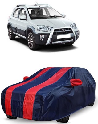 ANTOFY Car Cover For Toyota Etios Cross 1.4L GD Diesel (With Mirror Pockets)(Red, Blue)