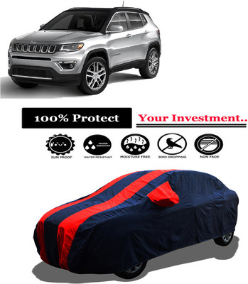 Amexride Car Cover For Jeep Compass 1.4 Sport (With Mirror Pockets)(Red)
