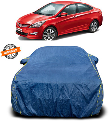 PAGORA Car Cover For Hyundai Verna Transform (With Mirror Pockets)(Blue)