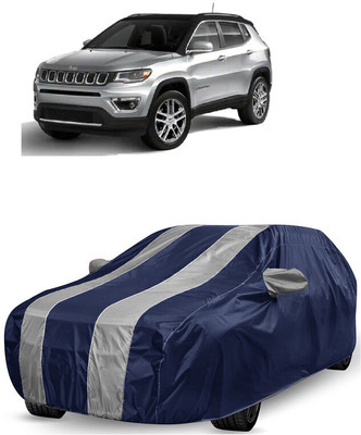 ANTOFY Car Cover For Jeep Compass 1.4 Limited Option Petrol (With Mirror Pockets)(White, Blue)