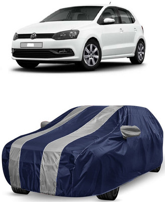 ANTOFY Car Cover For Volkswagen Polo 1.6 L (With Mirror Pockets)(White, Blue)
