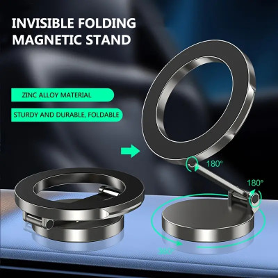 IMMUTABLE 1080-Angle Rotating Folding Magnetic Phone Holder Dashboard WSR12 Mobile Holder