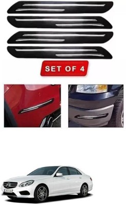 RONISH Microfibre, Silicone, Stainless Steel, Rubber Car Bumper Guard(Black, Silver, Pack of 4, Mercedes Benz, E-Class)