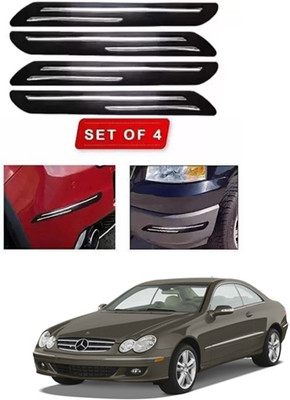 RONISH Microfibre, Silicone, Stainless Steel, Rubber Car Bumper Guard(Black, Silver, Pack of 4, Mercedes Benz, Universal For Car)