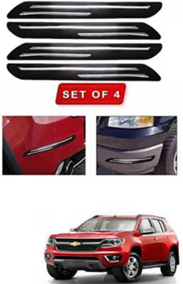 RONISH Microfibre, Silicone, Stainless Steel, Rubber Car Bumper Guard(Black, Silver, Pack of 4, Chevrolet, Trailblazer)