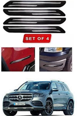 RONISH Microfibre, Silicone, Stainless Steel, Rubber Car Bumper Guard(Black, Silver, Pack of 4, Mercedes Benz, Universal For Car)