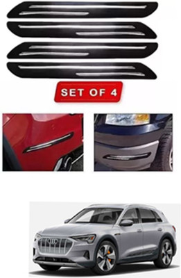 RONISH Microfibre, Silicone, Stainless Steel, Rubber Car Bumper Guard(Black, Silver, Pack of 4, Audi, Universal For Car)