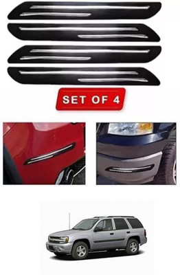 RONISH Microfibre, Silicone, Stainless Steel, Rubber Car Bumper Guard(Black, Silver, Pack of 4, Chevrolet, Trailblazer)