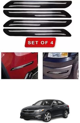 RONISH Microfibre, Silicone, Stainless Steel, Rubber Car Bumper Guard(Black, Silver, Pack of 4, Kia, Universal For Car)