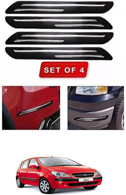 RONISH Silicone Car Bumper Guard(Black, Silver, Pack of 4, Hyundai, Getz)