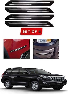 RONISH Microfibre, Silicone, Stainless Steel, Rubber Car Bumper Guard(Black, Silver, Pack of 4, Skoda, Laura)