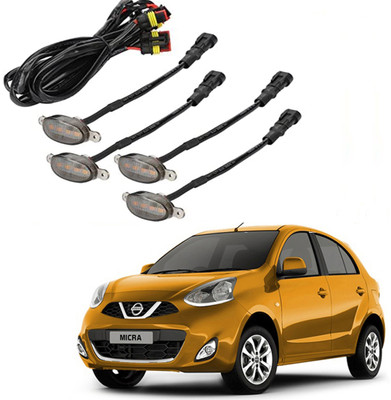 RAWAT 4 Pc Grill Light Waterproof Car Led Amber Lights Smoked Lens Ultra Bright -019 Car Fancy Lights(Yellow)