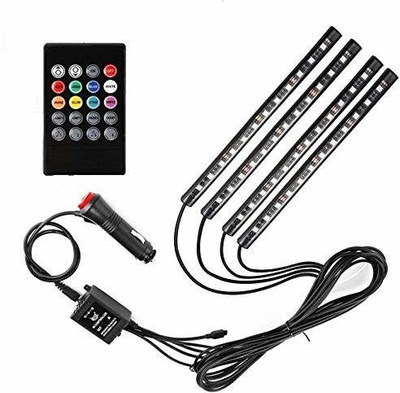 Air Wink Atmosphere Lights Car LED Strip Light 4pcs 48 LED DC Car Fancy Lights(Black)
