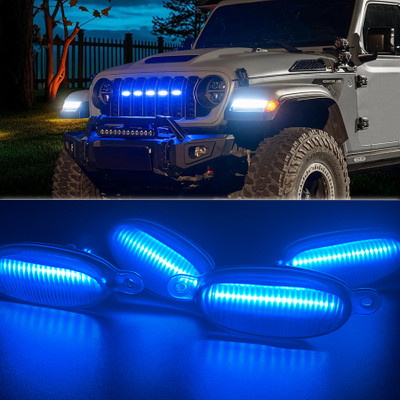 SARRA Blue Car Grill light universal for car LED Grille Lights Yellow Car Fancy Lights(Blue)