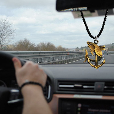 M Men Style Ocean Nautical Dolphin Sea-life Car Rearview Mirror Accessories SCrMa2024144 Car Hanging Ornament(Pack of 1)