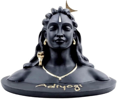 HANDICRAFTY Adiyogi Mahadev Statue | Shiv Shankar Murti for Car Dashboard Decorative Showpiece  -  5 cm(Polyresin, Black)