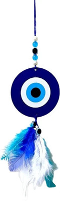 skientmes Designed Evil Eye White and Blue Car Hanging Ornament(Pack of 1)