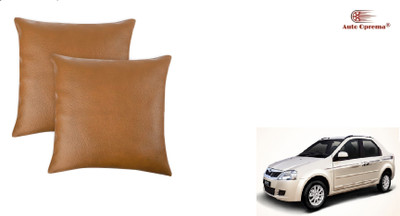 Auto Oprema Brown Leather Car Pillow Cushion for Mahindra(Rectangular, Pack of 2)