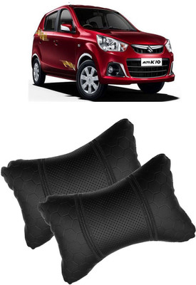 SHOOLIN Black Leatherite Car Pillow Cushion for Maruti Suzuki(Rectangular, Pack of 2)