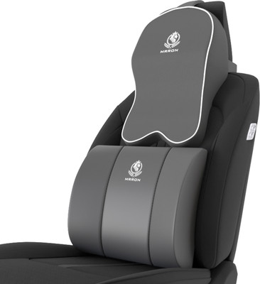 MRRON SUPREME Memory Foam Neck Rest & Big Lumber Spine Support For Car or Office Chair Back / Lumbar Support(Grey)