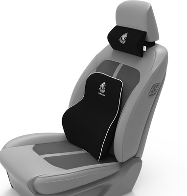 MRRON Berno Exemphlar Memory Foam Neck Rest & Lumber Support For Car or Office Chair Back / Lumbar Support(Black)